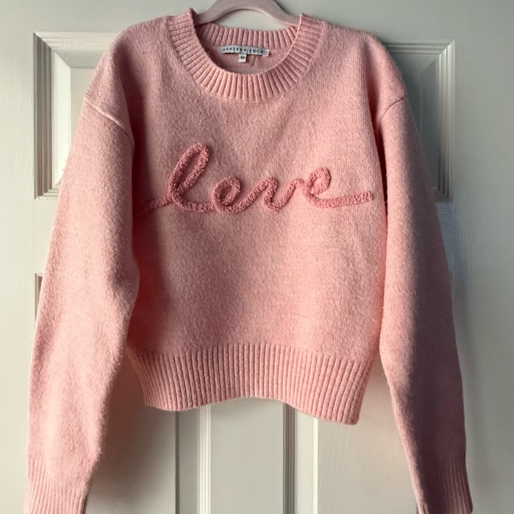 Endless Rose Pink Love Knit Sweater